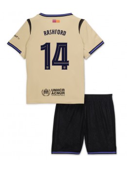 Barcelona Marcus Rashford #14 Dječji Gostujuci Dres kompleti 2025-26 Kratak Rukavima (+ kratke hlače)